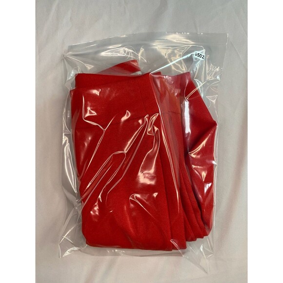 Kasper Women Size 16 High Rise Dress Pants Flat Front Bright Red Straight Flashy - Picture 9 of 10